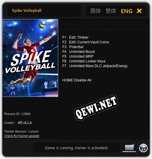 Spike Volleyball: Трейнер +7 [v1.1]