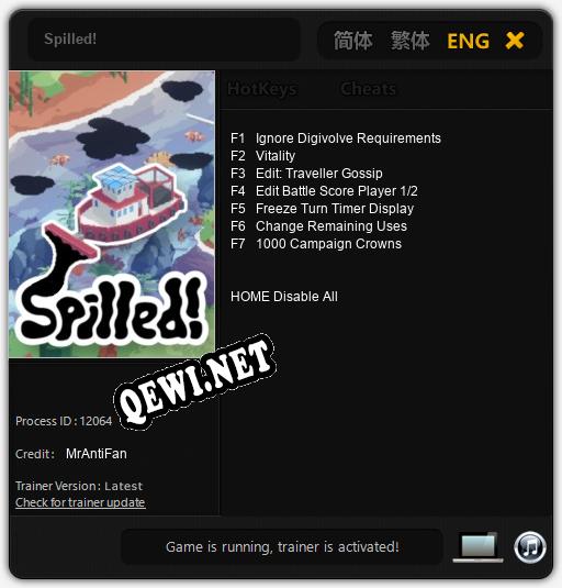 Spilled!: ТРЕЙНЕР И ЧИТЫ (V1.0.87)