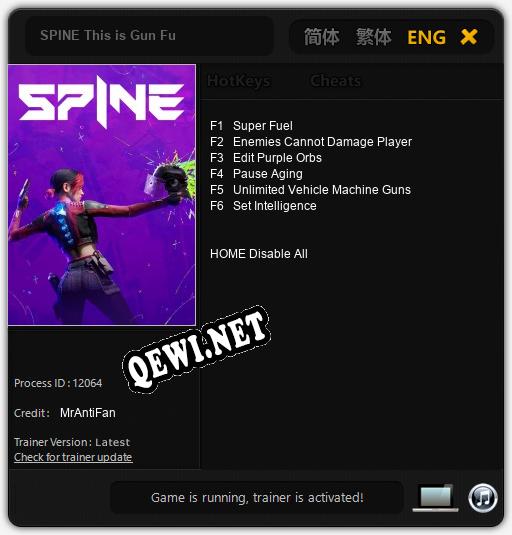 Трейнер для SPINE This is Gun Fu [v1.0.9]