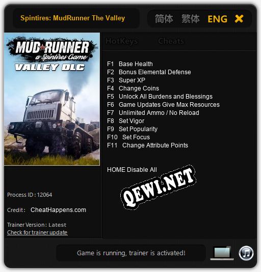 Трейнер для Spintires: MudRunner The Valley [v1.0.1]