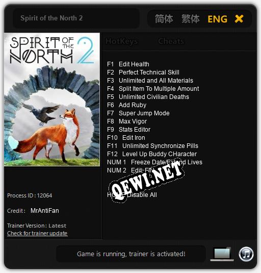 Трейнер для Spirit of the North 2 [v1.0.6]
