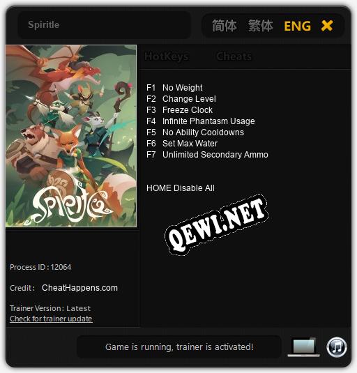 Трейнер для Spiritle [v1.0.4]