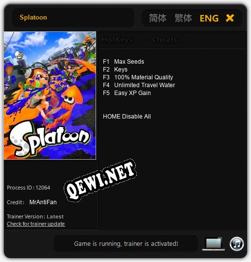 Splatoon: Читы, Трейнер +5 [MrAntiFan]