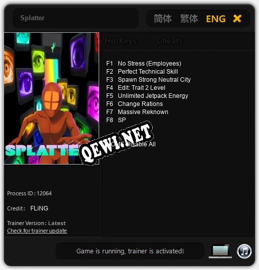 Splatter: ТРЕЙНЕР И ЧИТЫ (V1.0.39)
