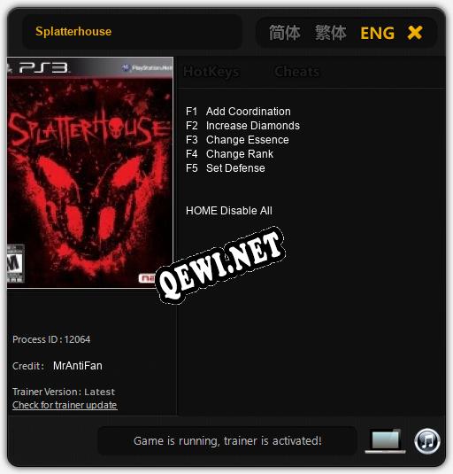 Трейнер для Splatterhouse [v1.0.8]