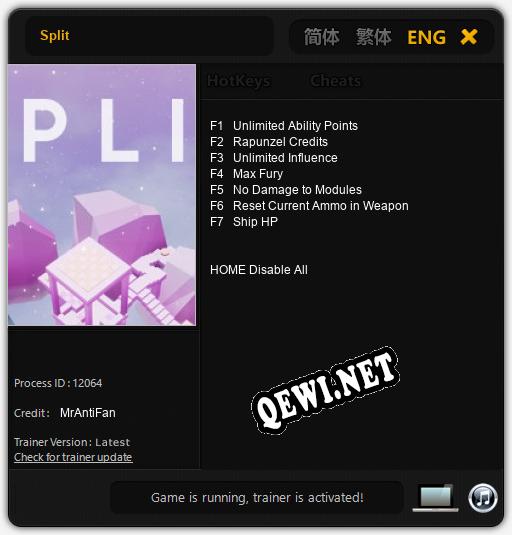 Трейнер для Split [v1.0.6]