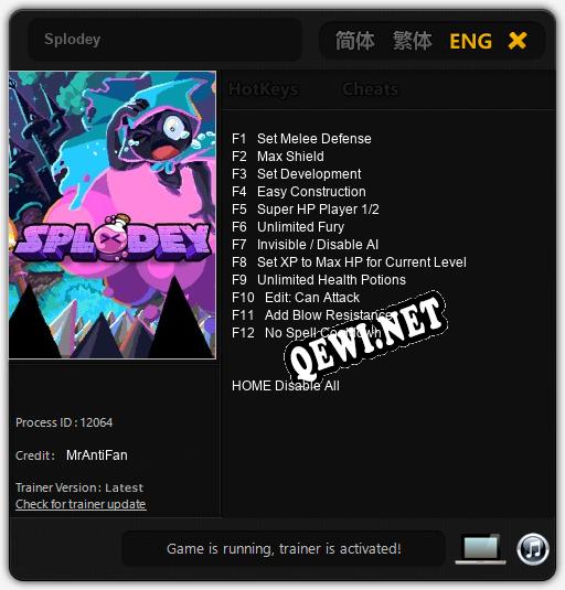 Трейнер для Splodey [v1.0.1]