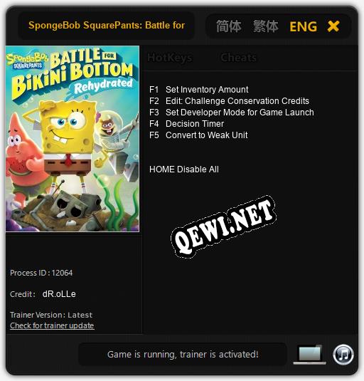 SpongeBob SquarePants: Battle for Bikini Bottom Rehydrated: ТРЕЙНЕР И ЧИТЫ (V1.0.92)
