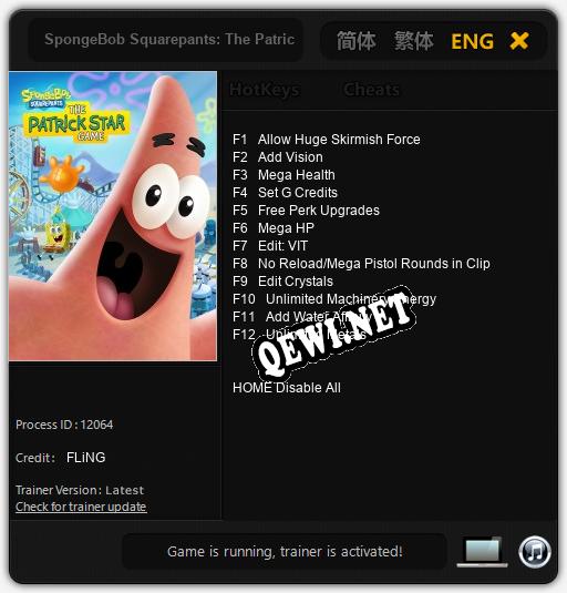 SpongeBob Squarepants: The Patrick Star Game: Читы, Трейнер +12 [FLiNG]