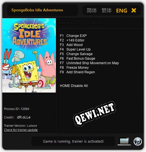 Трейнер для SpongeBobs Idle Adventures [v1.0.2]
