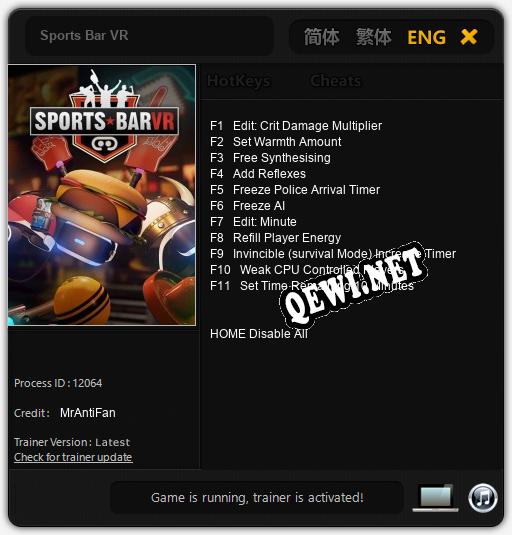 Sports Bar VR: Трейнер +11 [v1.6]