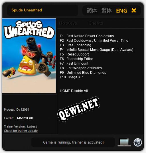 Spuds Unearthed: Трейнер +10 [v1.9]
