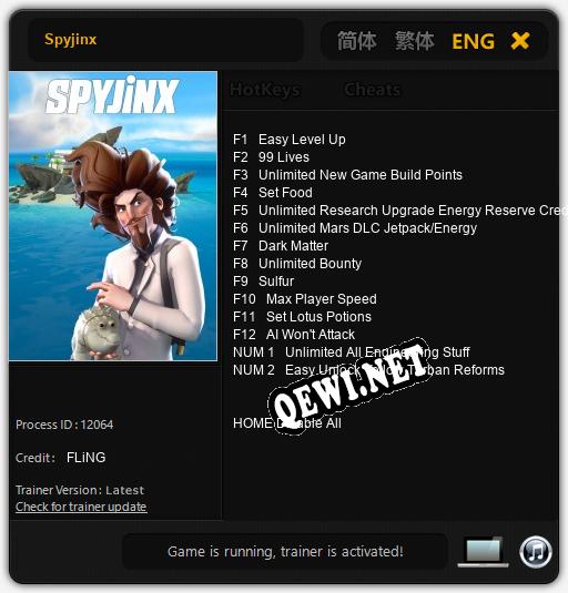 Spyjinx: Читы, Трейнер +14 [FLiNG]