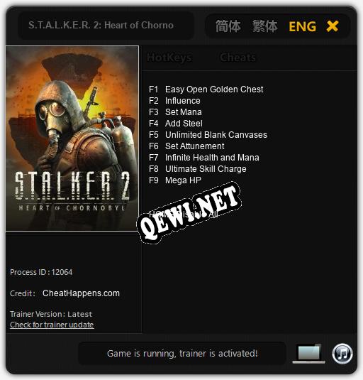 S.T.A.L.K.E.R. 2: Heart of Chornobyl: Трейнер +9 [v1.8]