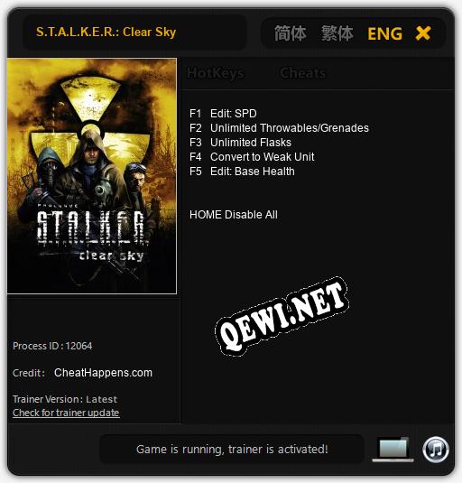 S.T.A.L.K.E.R.: Clear Sky: Трейнер +5 [v1.8]