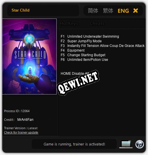 Star Child: ТРЕЙНЕР И ЧИТЫ (V1.0.23)