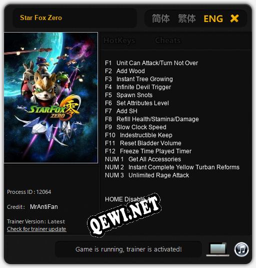 Star Fox Zero: ТРЕЙНЕР И ЧИТЫ (V1.0.97)