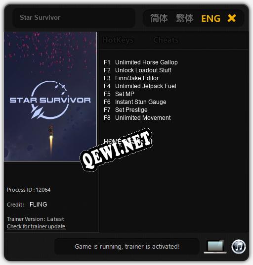 Star Survivor: Трейнер +8 [v1.4]