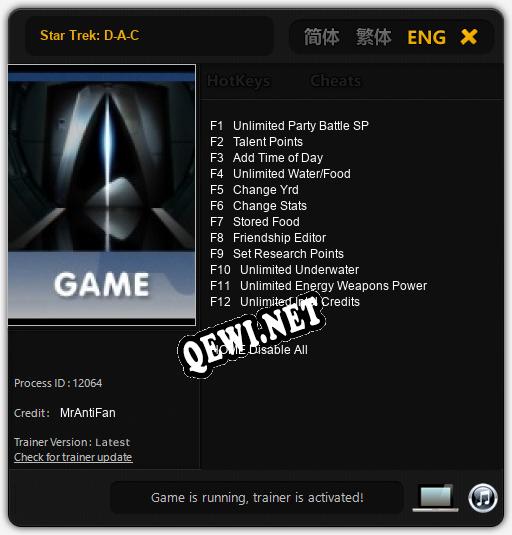 Star Trek: D-A-C: ТРЕЙНЕР И ЧИТЫ (V1.0.76)