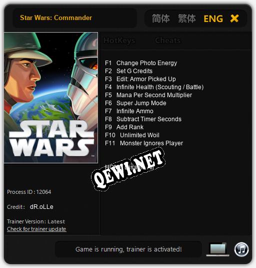 Трейнер для Star Wars: Commander [v1.0.4]