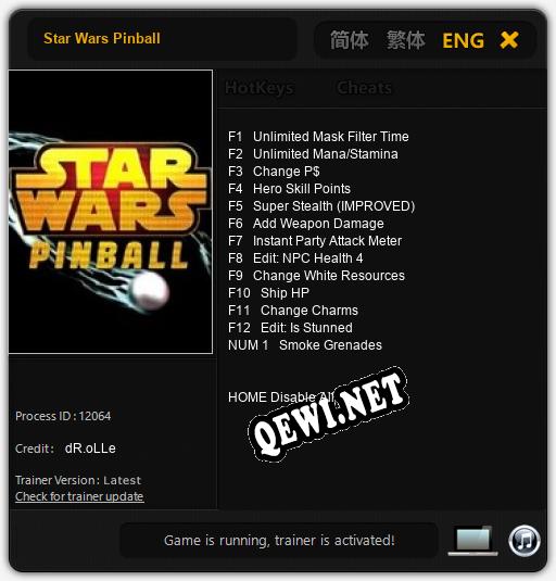 Трейнер для Star Wars Pinball [v1.0.2]