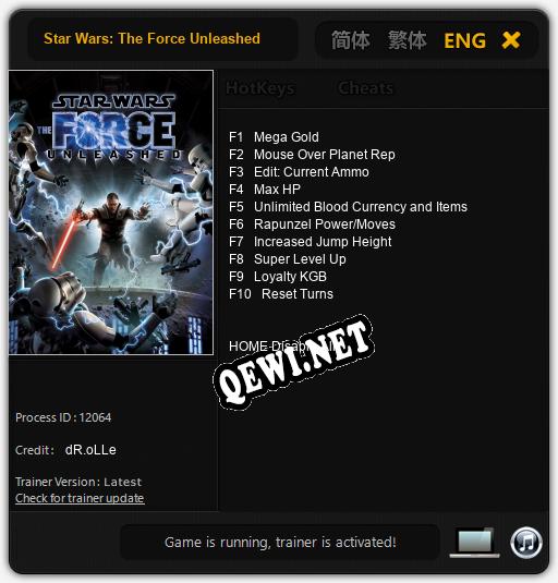Star Wars: The Force Unleashed: Читы, Трейнер +10 [dR.oLLe]