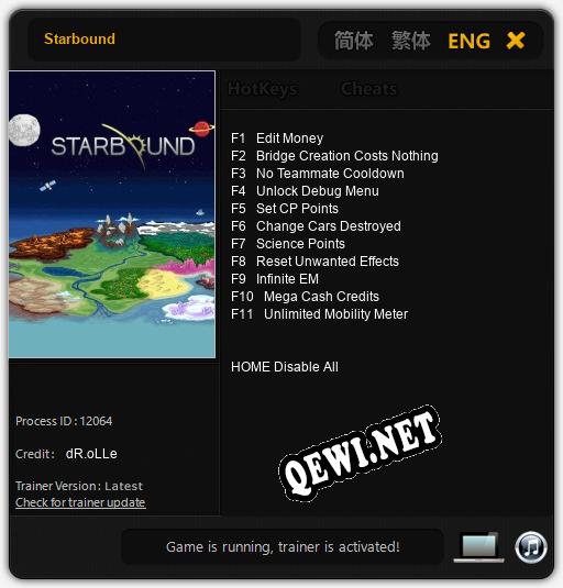 Трейнер для Starbound [v1.0.5]