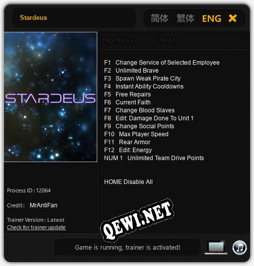 Stardeus: Читы, Трейнер +13 [MrAntiFan]