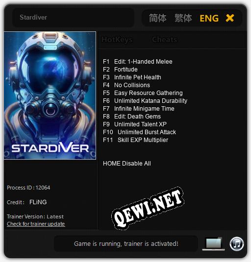 Stardiver: Трейнер +11 [v1.2]