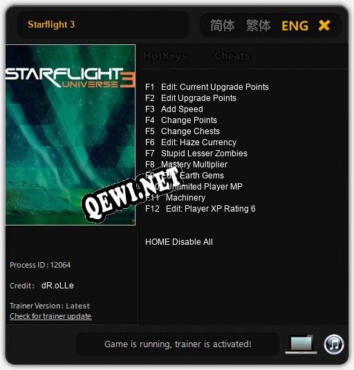 Starflight 3: Трейнер +12 [v1.9]