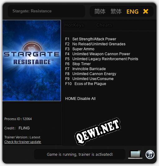 Stargate: Resistance: Трейнер +10 [v1.6]