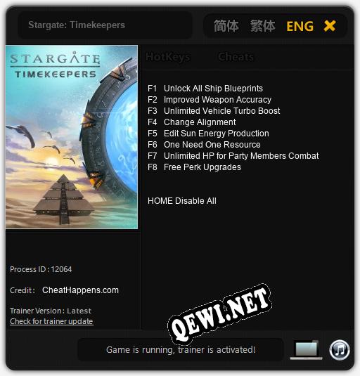 Stargate: Timekeepers: ТРЕЙНЕР И ЧИТЫ (V1.0.79)