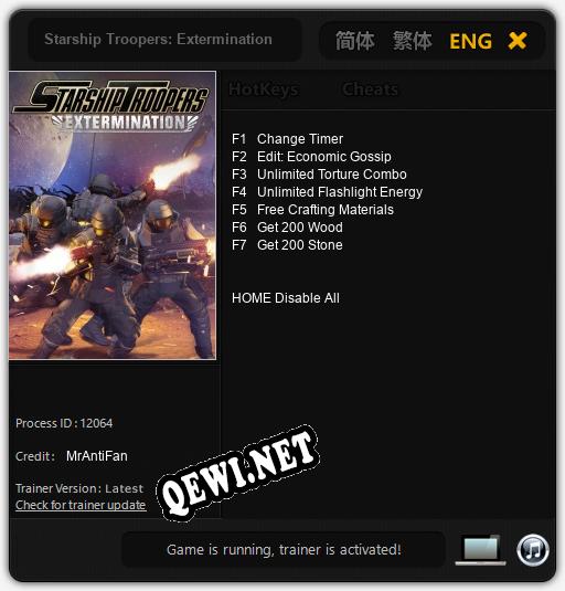 Трейнер для Starship Troopers: Extermination [v1.0.5]