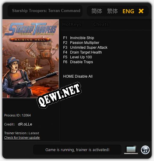 Starship Troopers: Terran Command Urban Onslaught: Трейнер +6 [v1.1]