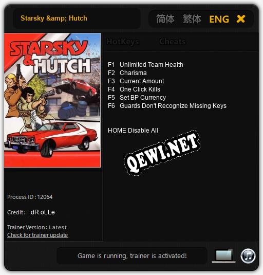 Трейнер для Starsky & Hutch [v1.0.9]
