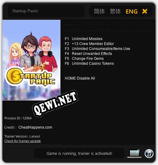 Startup Panic: ТРЕЙНЕР И ЧИТЫ (V1.0.20)