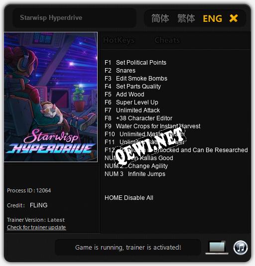 Starwisp Hyperdrive: Читы, Трейнер +15 [FLiNG]