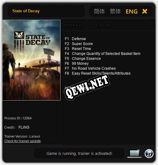 State of Decay: Читы, Трейнер +8 [FLiNG]
