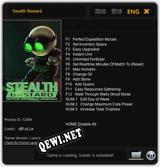 Stealth Bastard: ТРЕЙНЕР И ЧИТЫ (V1.0.27)