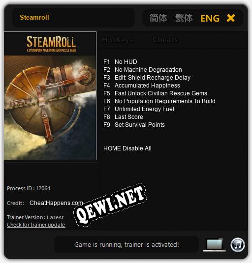 Steamroll: ТРЕЙНЕР И ЧИТЫ (V1.0.54)