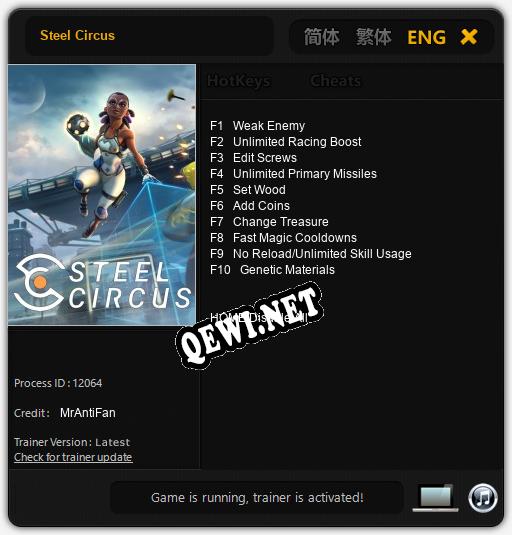Steel Circus: Трейнер +10 [v1.4]