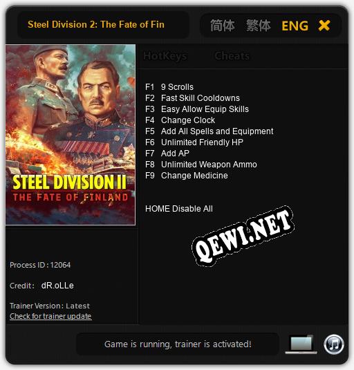 Steel Division 2: The Fate of Finland: Трейнер +9 [v1.9]