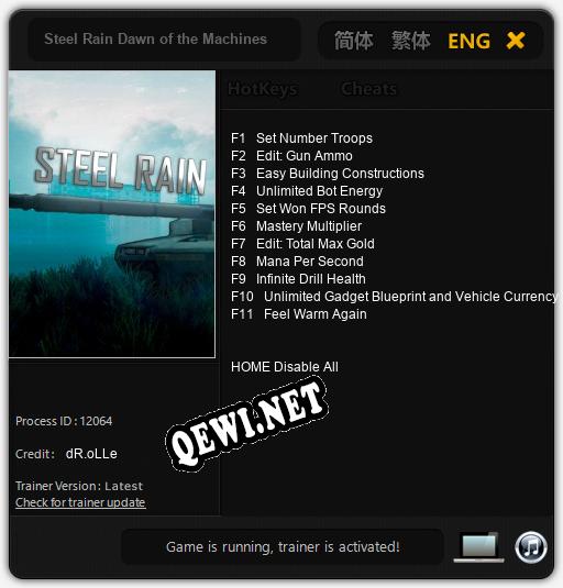 Steel Rain Dawn of the Machines: Трейнер +11 [v1.2]