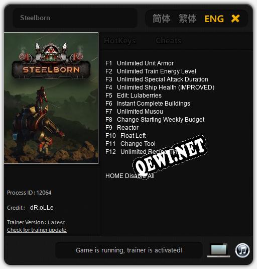 Steelborn: ТРЕЙНЕР И ЧИТЫ (V1.0.61)