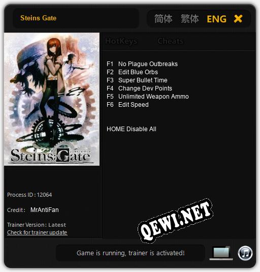 Steins Gate: Трейнер +6 [v1.5]
