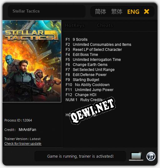 Трейнер для Stellar Tactics [v1.0.1]