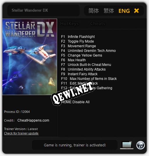 Stellar Wanderer DX: ТРЕЙНЕР И ЧИТЫ (V1.0.1)