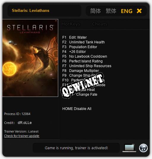 Stellaris: Leviathans: Читы, Трейнер +13 [dR.oLLe]