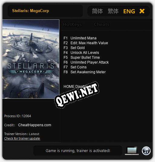 Stellaris: MegaCorp: Трейнер +8 [v1.2]