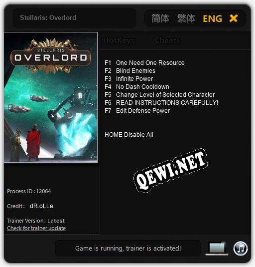 Stellaris: Overlord: ТРЕЙНЕР И ЧИТЫ (V1.0.9)
